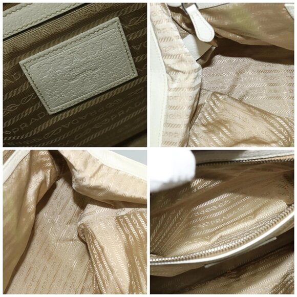 PRADA Shoulder Bag Canvas Silver White Auth - Picture 15 of 16